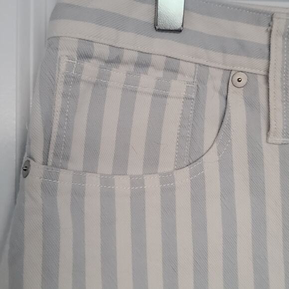 Madewell Stretch A-Line Mini Skirt-Pompano Stripe: Button-Front Edition, 32 - Picture 5 of 8